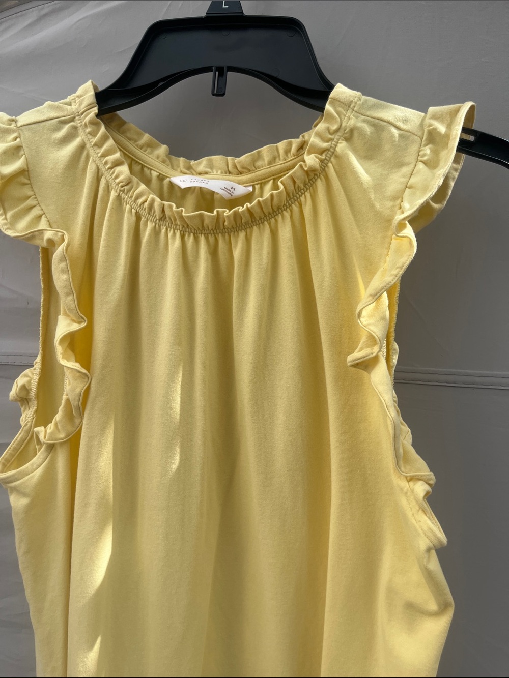 LC Lauren Conrad Light Yellow Ruffle Sleeve Tank - Picture 4 of 9